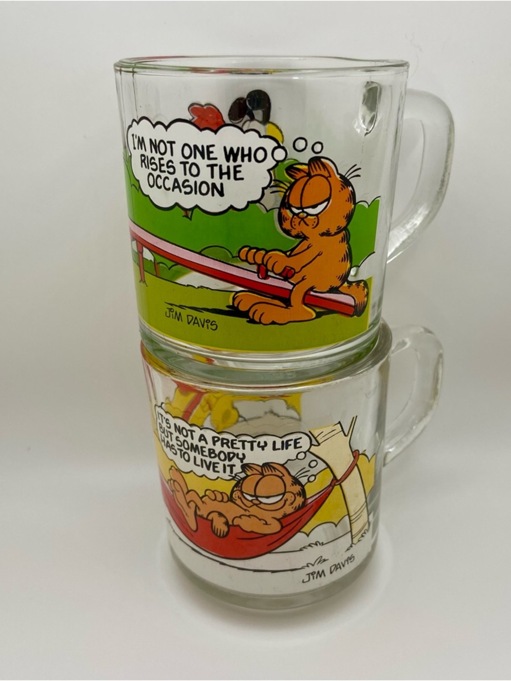 ✨Vintage McDonald’s Garfield Glass Mugs Set of Two